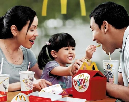 happy eating at McDonalds